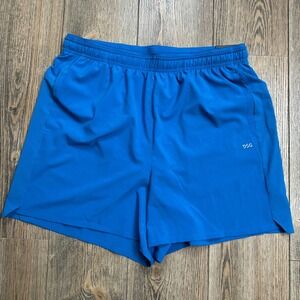 DSG 5 Inch Stride Running Shorts Men Blue Athletic Fit Built In Brief Size Large